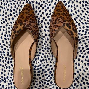 Leopard pointed toe flats